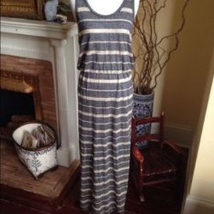 Blue and white striped Madewell Maxi dress