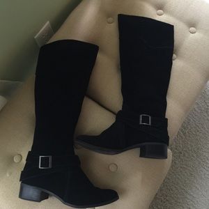 Seychelles black suede knee high boots
