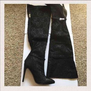 Black thigh high heels