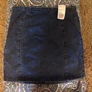 Denim Mid Waist Skirt