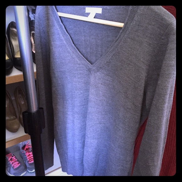 Gray Women's V neck