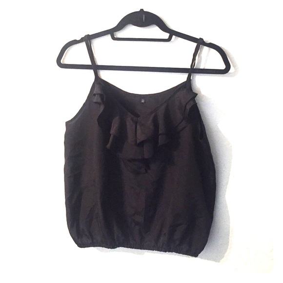 L Black Crop Top Tank