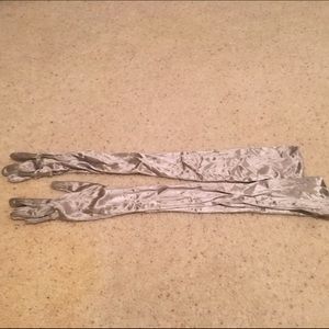 Silver formal long formal dress gloves