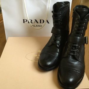Prada combat boots