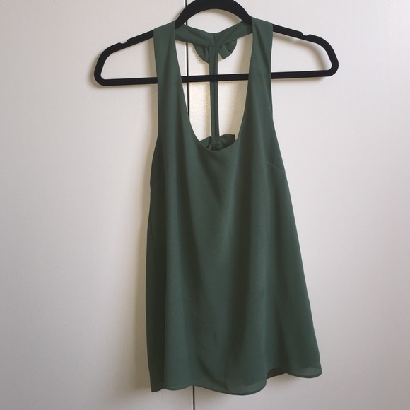 Green racer back tank