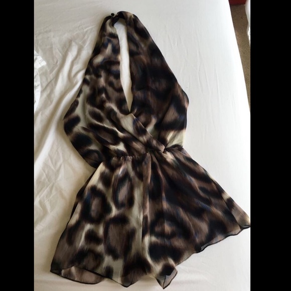 Urban Outfitters Gorgeous Cheetah Halter Romper