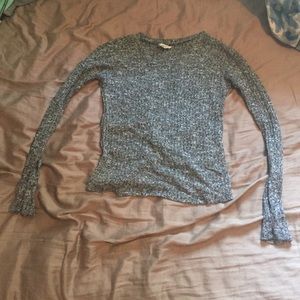 Gray open back sweater