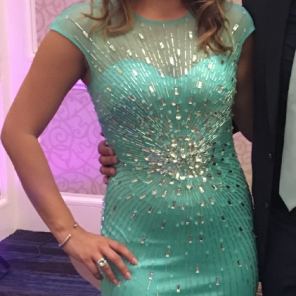 Real green/blue gown