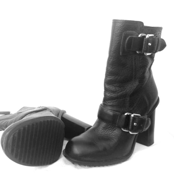 Theory leather moto boots