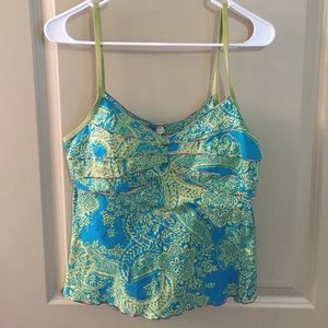 Blue and green tank top. Margaret OLeary