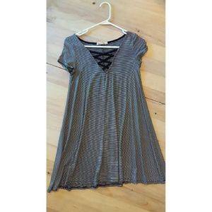 Black and white striped t shirt dress