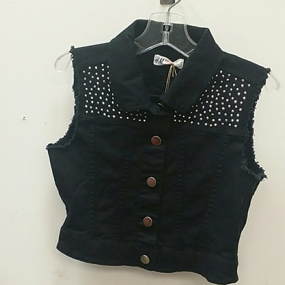 Kids H&M black denim vest
