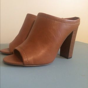 Stacked Heel Mule/Clog Open Toe