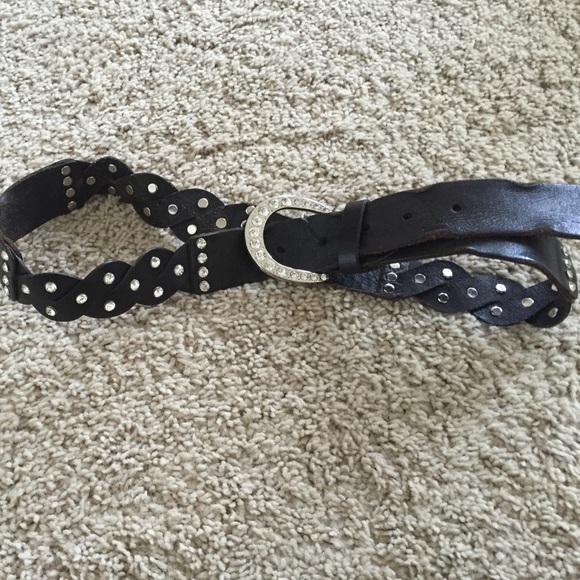 Buckle Bling Black Leather Belt