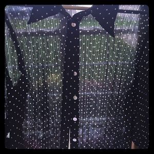 Black polka dot blouse