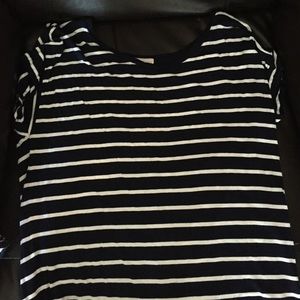 Black and white striped barely worn T