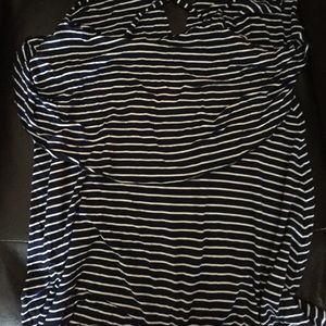 Dark blue and white striped dress worn once