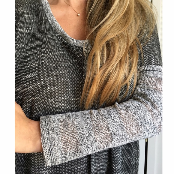 Sold• Marled Seamed 2tone Sweater - Picture 2 of 4