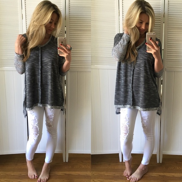 Sold• Marled Seamed 2tone Sweater - Picture 4 of 4