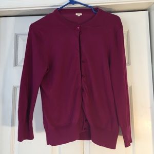 J. CREW Plum Cotton Cardigan