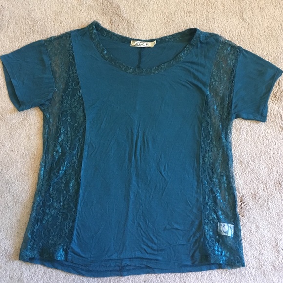Teal lace Top