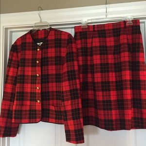 Liz Claiborne Skirt Suit Plaid 12
