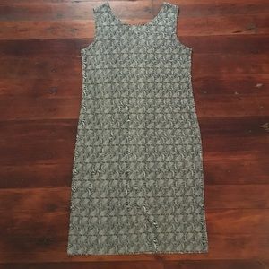 Retro printed plissé dress