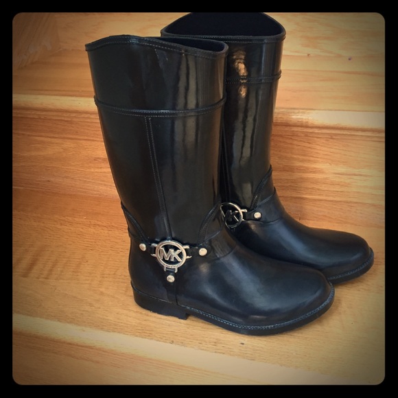 Michael Kors black rain boots