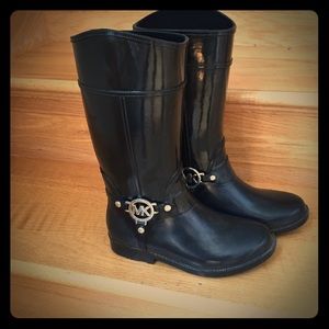 Michael Kors black rain boots