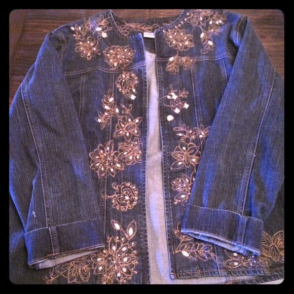 Chico rhinestone jean jacket