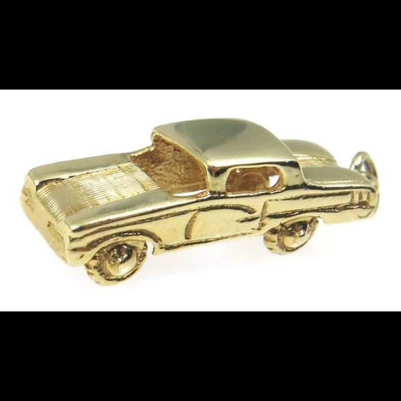 14K Yellow Gold San Francisco Trolley Car Charm 14k Yellow Gold Antique 3D Classic Car Charm