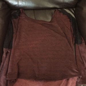 Cranberry color with lace shoulders