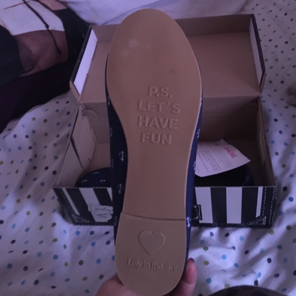 Loly in the Sky- NAVY BLUE SAILOR FLATS SIZE 9 - Picture 2 of 4