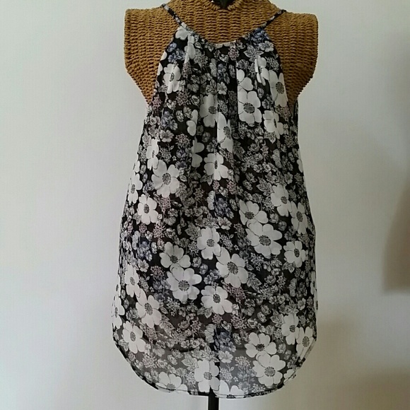 GiveawauANN TAYLOR floral sleeveless blouse top XS - Picture 2 of 4