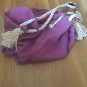 purple suede purse