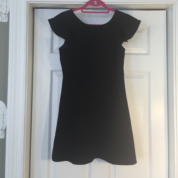BCBGENERATION Black Dress w/ Ruffle Back/Sleeves