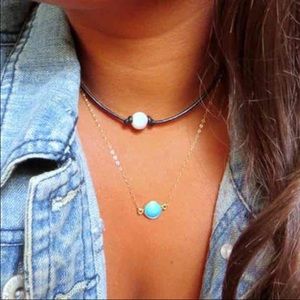 Imitation Leather Pearl Necklace