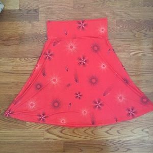 Lularoe orange with pattern Azure Skirt L