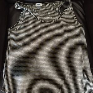 Black and white striped tank