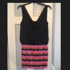 Black and sequins formal mini dress