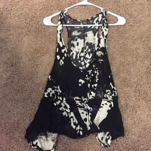 Black white & lace tank top from Urban Outfitters