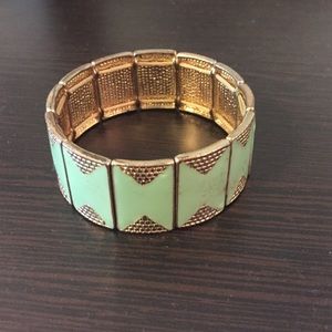 Gold and mint green bracelet