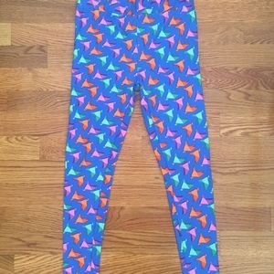 Lularoe Blue oragami cranes TC leggings