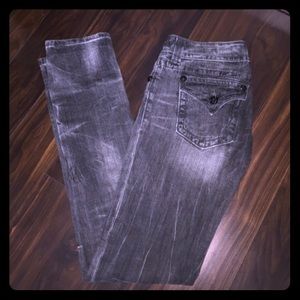 Grey distressed miss me jeans