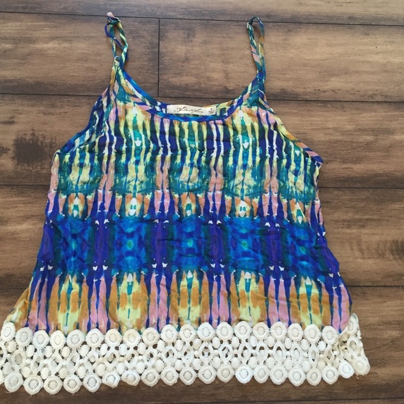 tie dye with lace tank