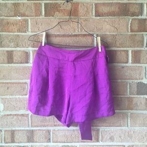Purple silk shorts