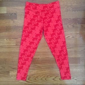 Lularoe red Cupid leggings TC
