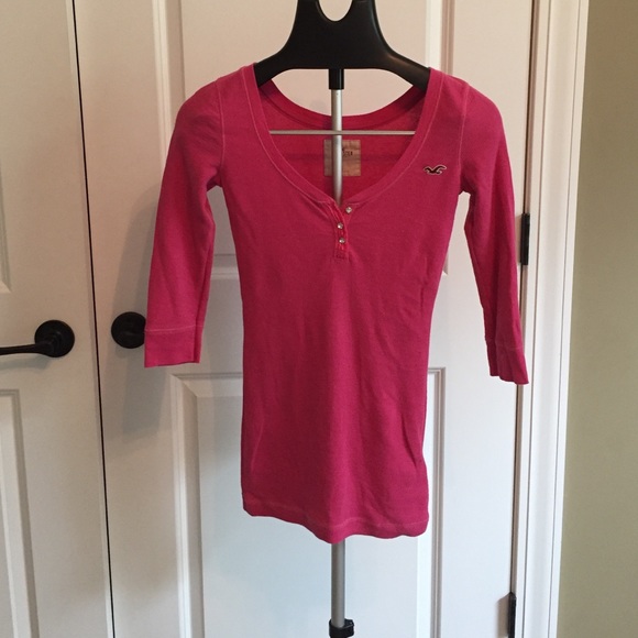 Hot Pink Hollister mid-arm shirt