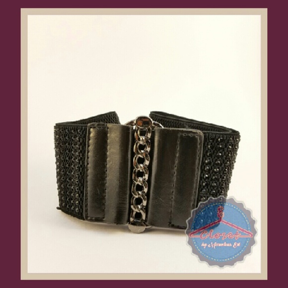 Black Multi-Textured Thick Belt
