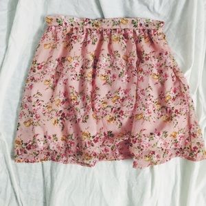 Pink floral skirt